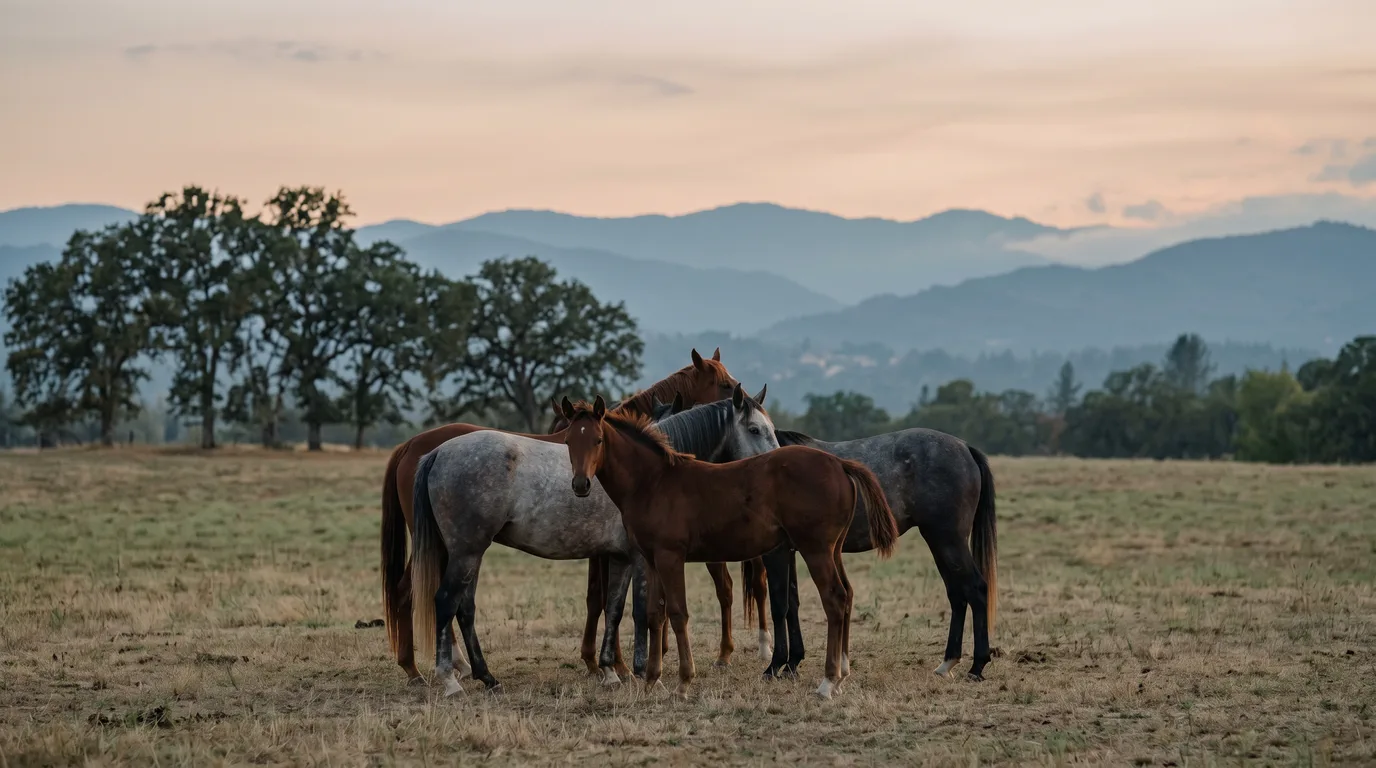 Chevaux en liberté, Les Attelages de la Bièvre, Isère